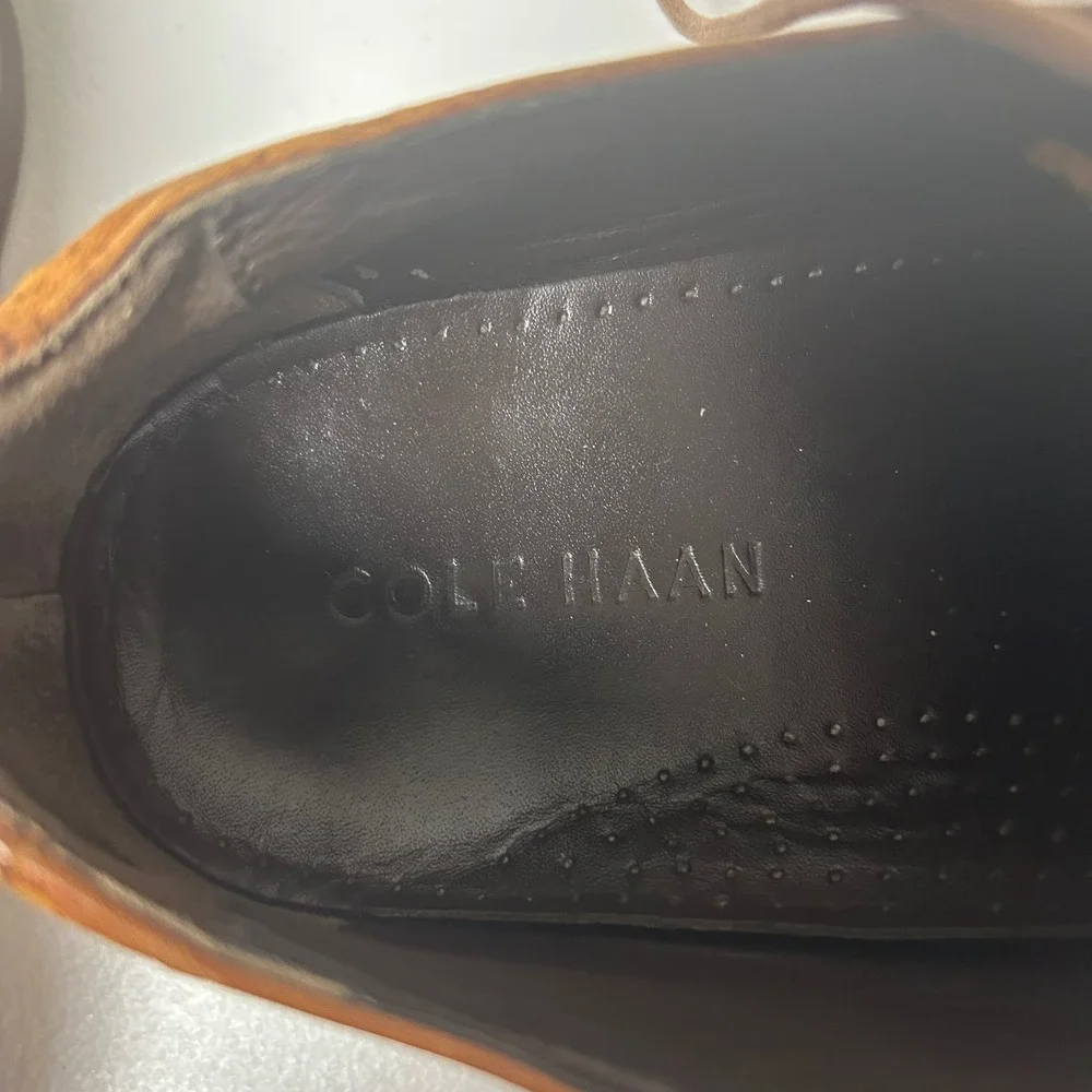 Cole Haan Wingtip‎ Oxford Mens 9.5 M Tan Leather Brogue Dress Shoes C12210